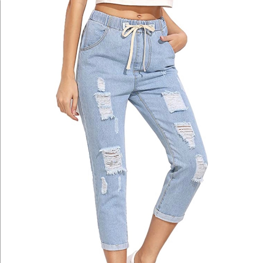 Drawstring Capri jeans